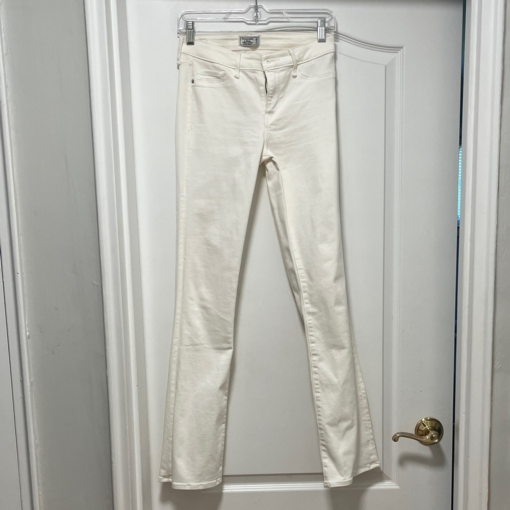 Abercrombie & Fitch Women's Off-White Flare Jeans